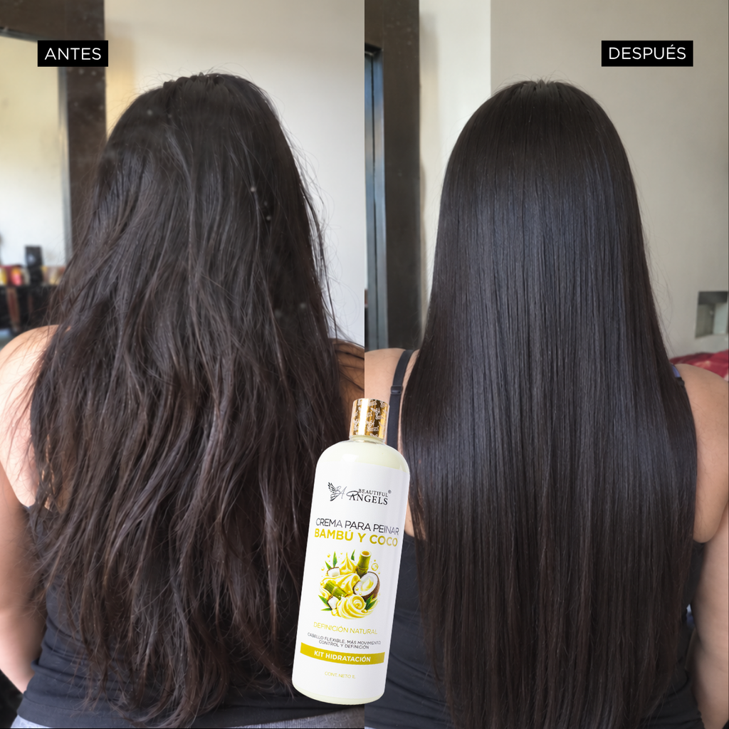 ✦ Kit Bambú y Coco Beautiful Angels 1L✦ Hidratación profunda y reparación natural para un cabello fuerte, suave y radiante.