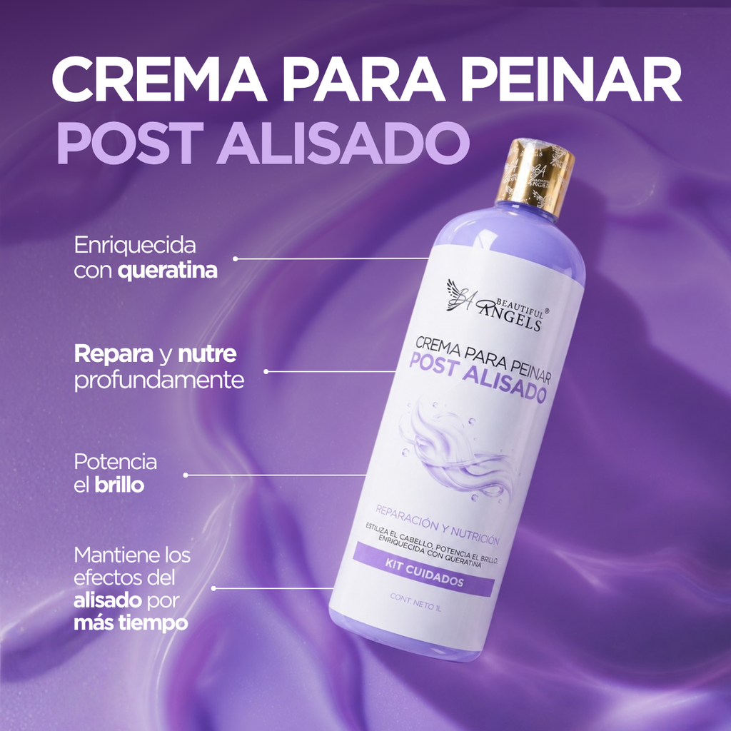Kit Liso Completo 1lt Beautiful Angels: Cabello Liso, Sedoso y Brillante, Hidratación Profunda y Protección contra el Frizz — El Tratamiento Integral para tu Alisado