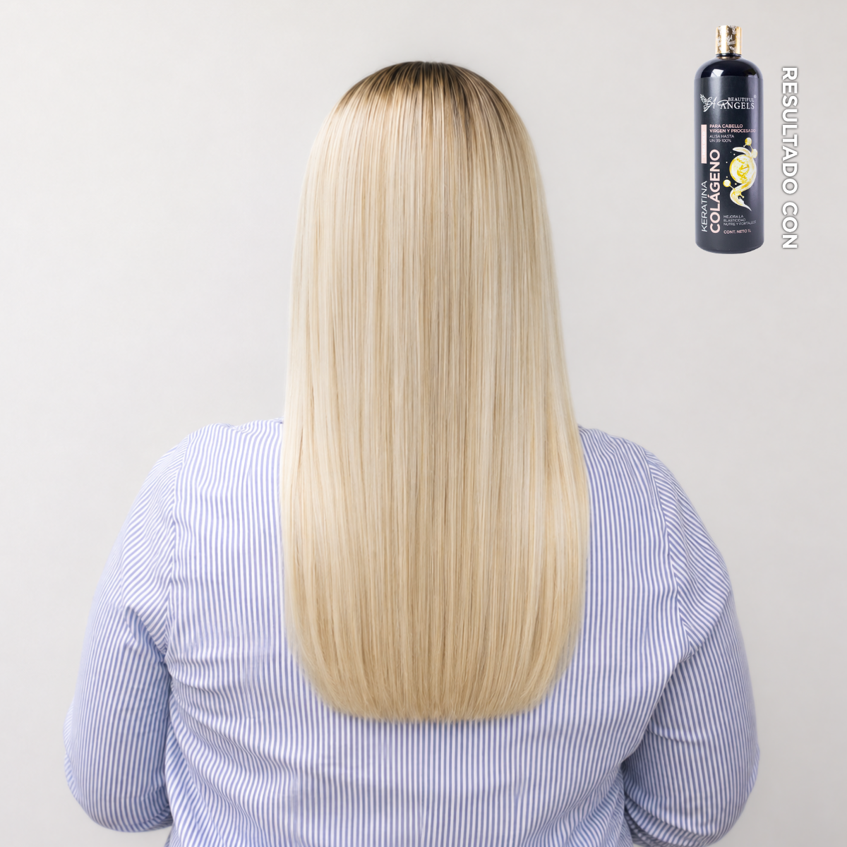 Keratina Colágeno Gold Beautiful Angels 1L | ¡El liso perfecto para todo tipo de cabello!| Duración hasta 8 meses