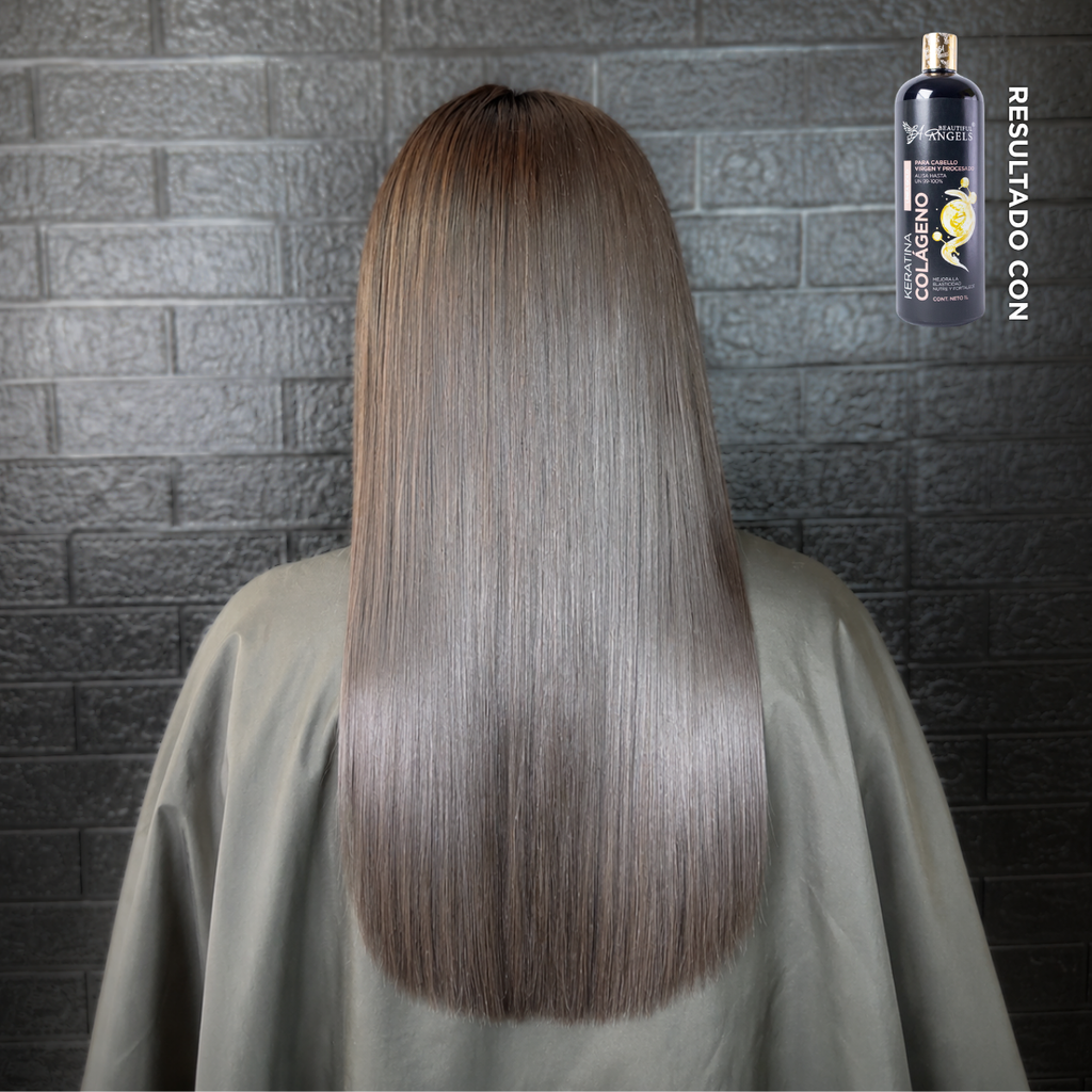 Kit Dúo Profesional Gold Beautiful Angels 1L: Keratina Colágeno Procesado y Virgen + Keratina Coreana Extra Grueso y Denso — Alisado que Nutre, Protege, Aporta Brillo Intenso Para un Cabello Suave y Sedoso