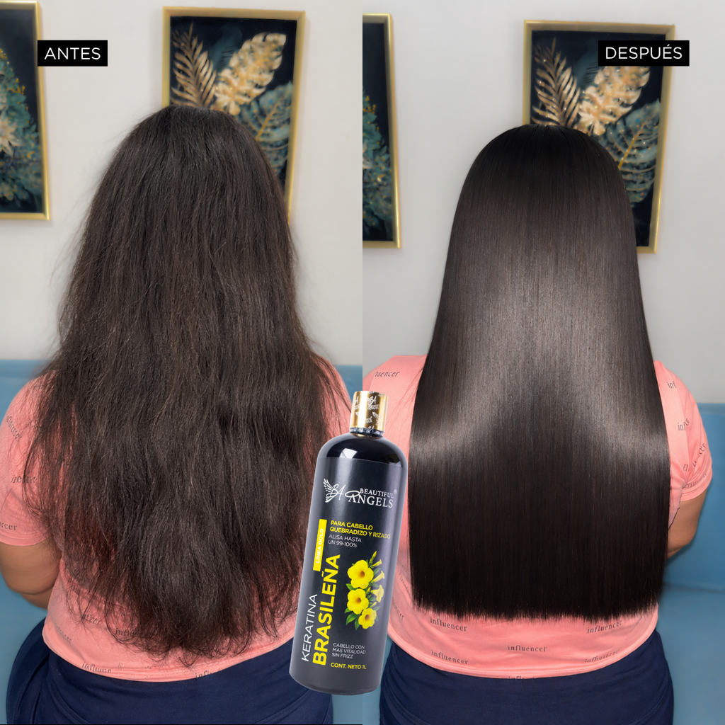 Kit Profesional de Keratina Brasileña Gold para Cabello Quebradizo y Rizado – Beautiful Angels