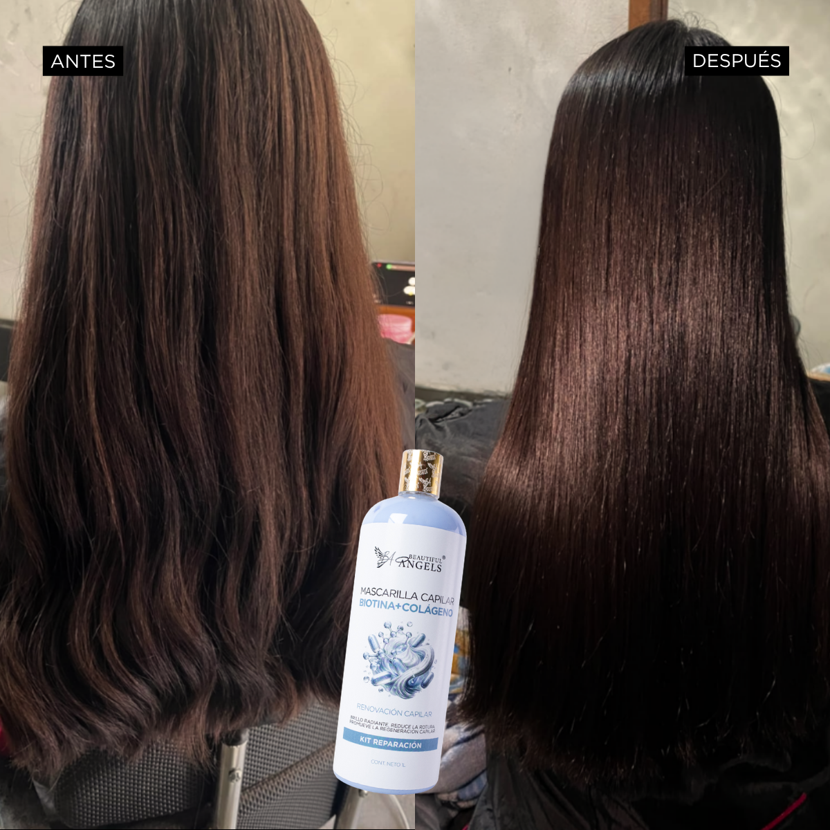 ✦ Kit biotina y colageno Beautiful Angels 1L ✦ reparación completa para un cabello fuerte y saludable.