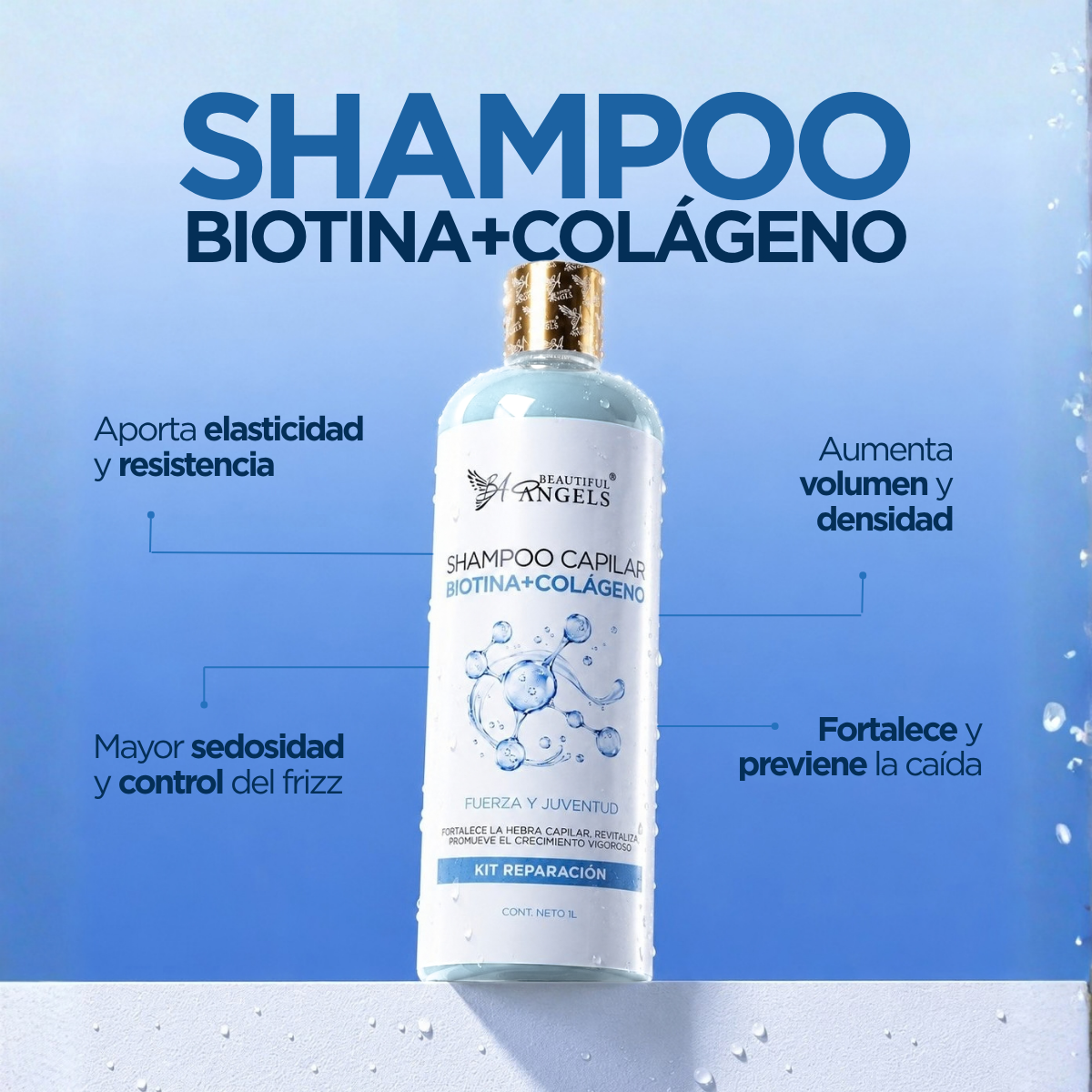 ✦ Kit biotina y colageno Beautiful Angels 1L ✦ reparación completa para un cabello fuerte y saludable.