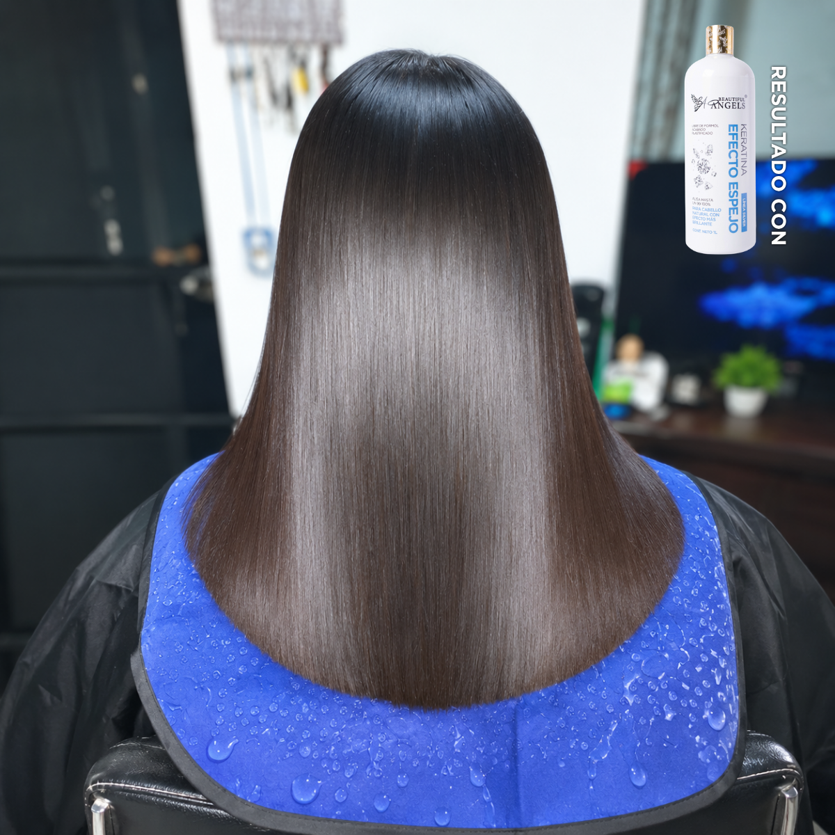 Keratina Efecto Espejo Silver — Beautiful Angels Ideal para cabello natural · Hasta 100% de alisado con brillo espectacular