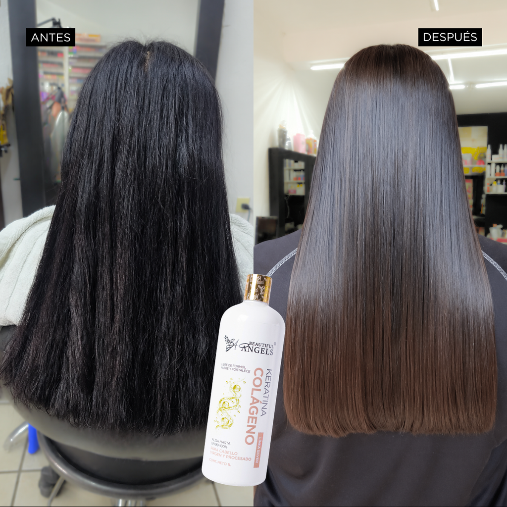 Dúo Beautiful Angels Línea Silver — Keratina Coreana Alisante con Protección de Arroz + Keratina Colágeno con Nutrición Profunda: Liso Perfecto, Menos Frizz, Suavidad y Brillo Duradero