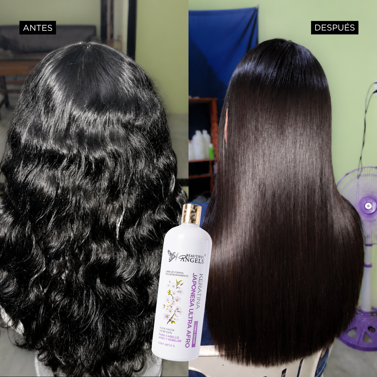 Keratina Japonesa Ultra Afro Silver — Beautiful Angels Ideal para cabello rizo, grueso y rebelde ·