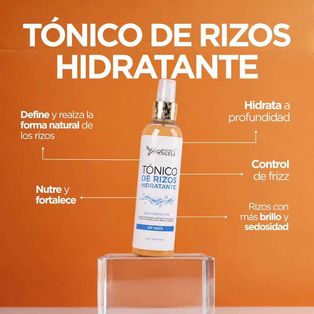 Kit Completo Rizos Beautiful Angels 1lt: Nutrición, Reparación, Definición y Fijación Flexible para Rizos Saludables
