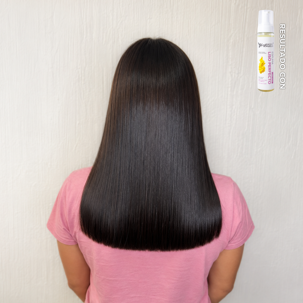 Kit Profesional Espuma Liso Perfecto Silver Beautiful Angels 300ml- Reduce el Frizz, Elimina la Ondulación, Deja el Cabello, con Acabado Liso y Natural, un Cabello Fuerte y Saludable