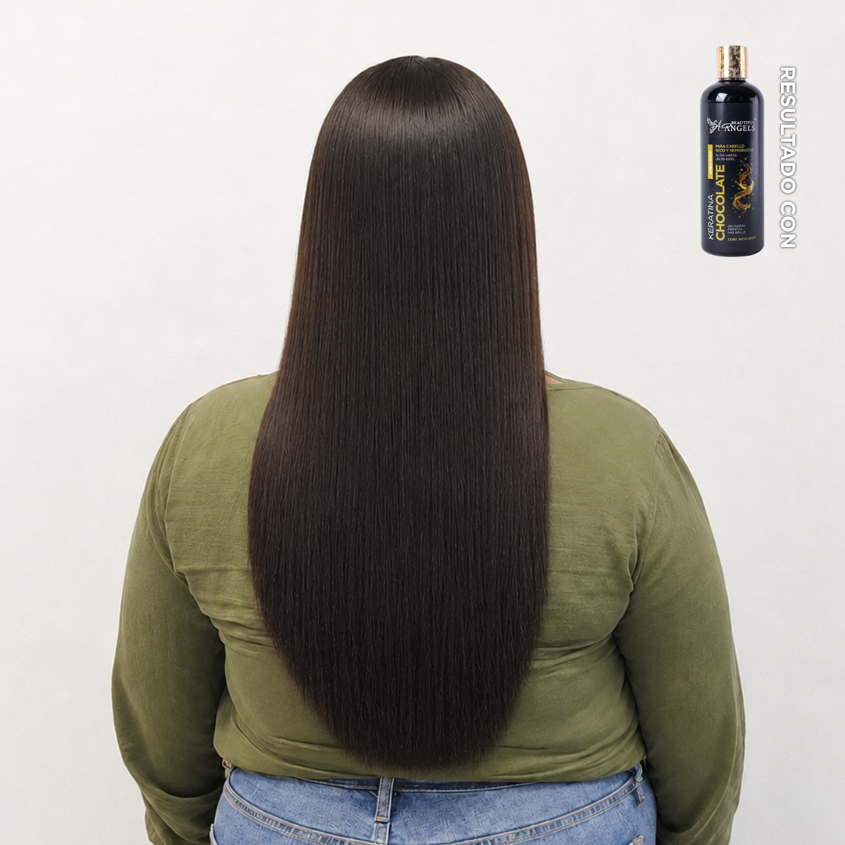 Kit Básico de Keratina Chocolate Gold 500ml – Beautiful Angels para Cabello Seco y Semigrueso, Cierra Puntas Maltratadas, Fortalece Cada Hebra y Deja un Acabado Radiante y Saludable