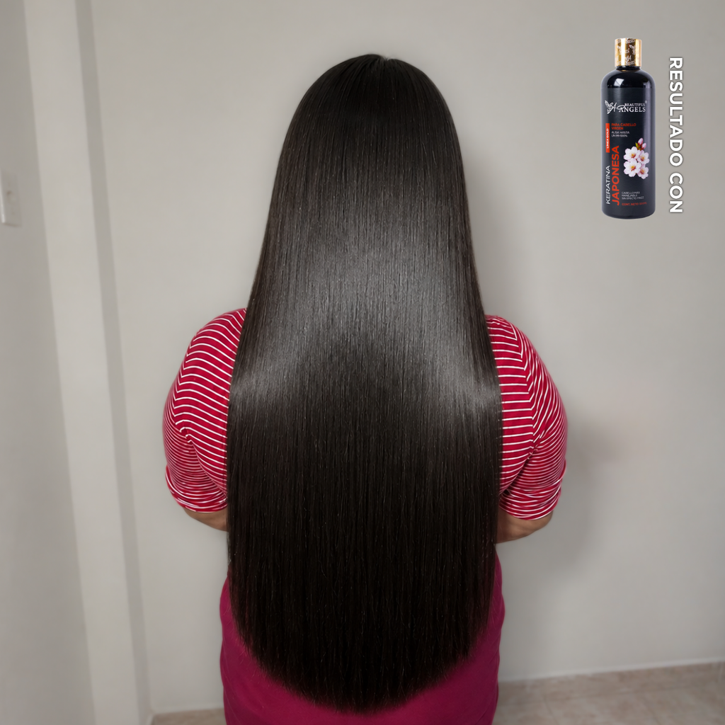 Kit Profesional Keratina Japonesa Gold 500ml Beautiful Angels, Liso Natural, Sedoso y Manejable para Cabello Virgen