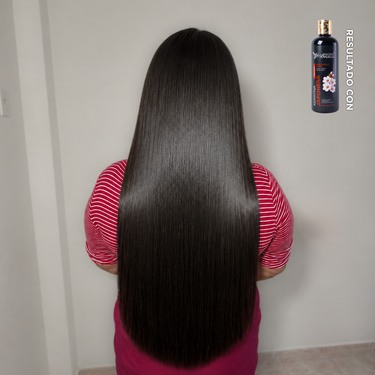 Kit Profesional Keratina Japonesa Gold 500ml Beautiful Angels, Liso Natural, Sedoso y Manejable para Cabello Virgen