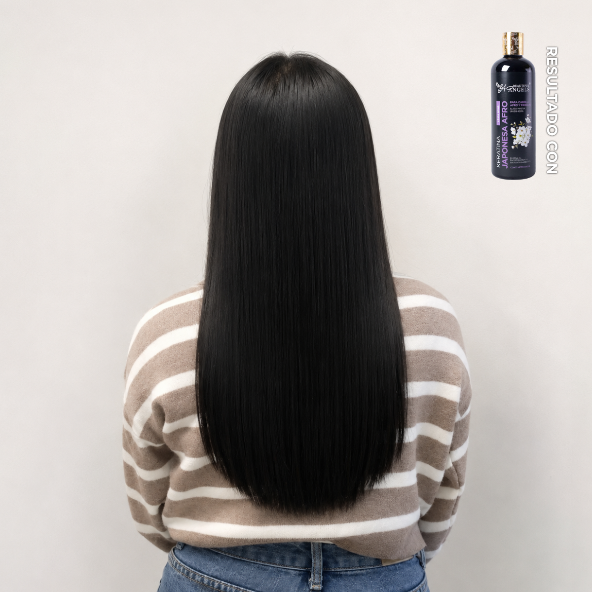 Kit Profesional Keratina Japonesa Afro Gold Beautiful Angels 500ml — Flexibiliza la Hebra desde el Núcleo, Brillo Intenso y Resistencia