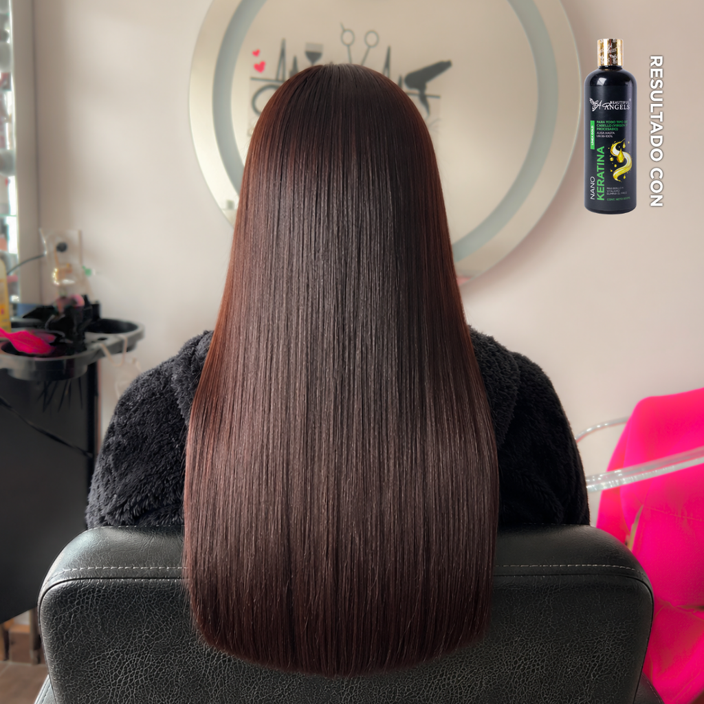 Kit Profesional Nanokeratina Gold 500ml Beautiful Angels — Alisado Perfecto para Cabello Virgen y Procesado, Liso Natural y Manejable