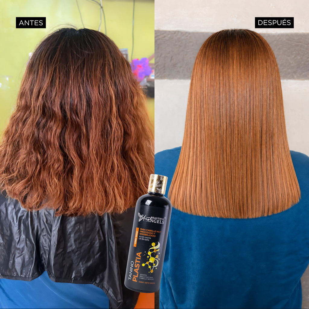 Kit Básico Taninoplastia Gold 500 ml – Beautiful Angels – Control de Frizz Extremo, Acabado Liso, Sedoso y Natural para Cabello Sensibilizado,