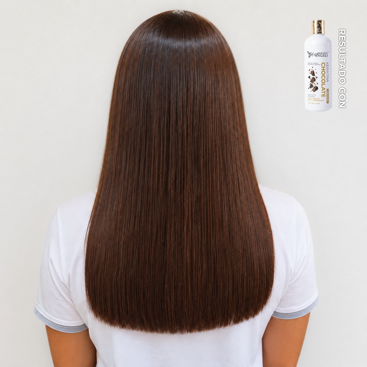 Kit Básico Keratina Chocolate Silver Beautiful Angels 500ml | Con Aceite de Macadamia y Vitamina E | Para Cabello Seco y Semigrueso | Alisado Natural, Suavidad y Aroma a Chocolate