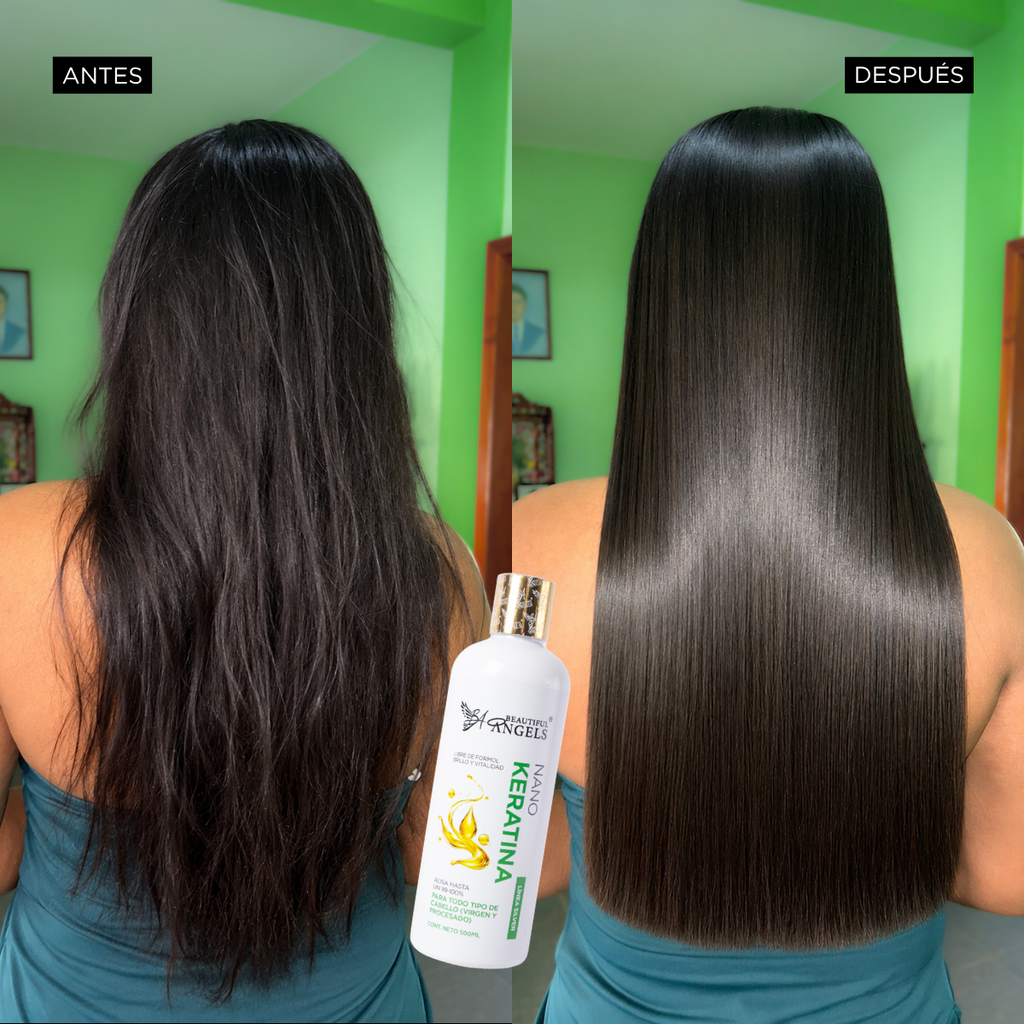 Kit Básico Nanokeratina Beautiful Angels 500ml — Ideal para Cabello Virgen y Procesado, Brillo que Refleja Vitalidad y Salud