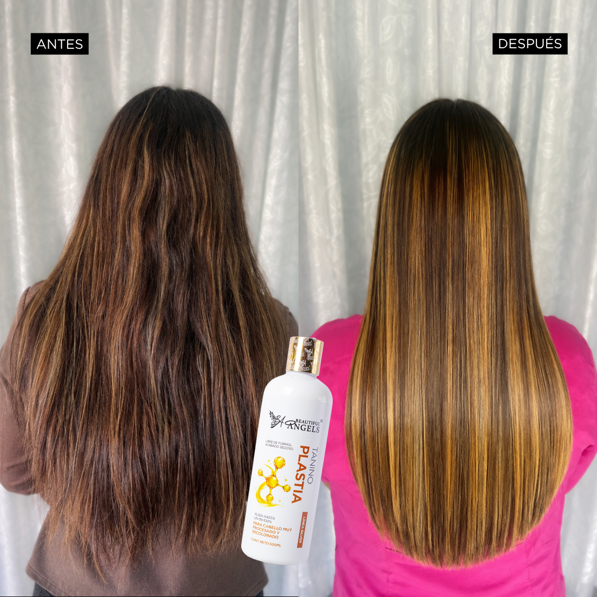 Kit Básico Taninoplastia 500ml — Beautiful Angels | Mejora Elasticidad y Resistencia de tu Melena, Cabello Suave, Fuerte y Sin Encrespamiento