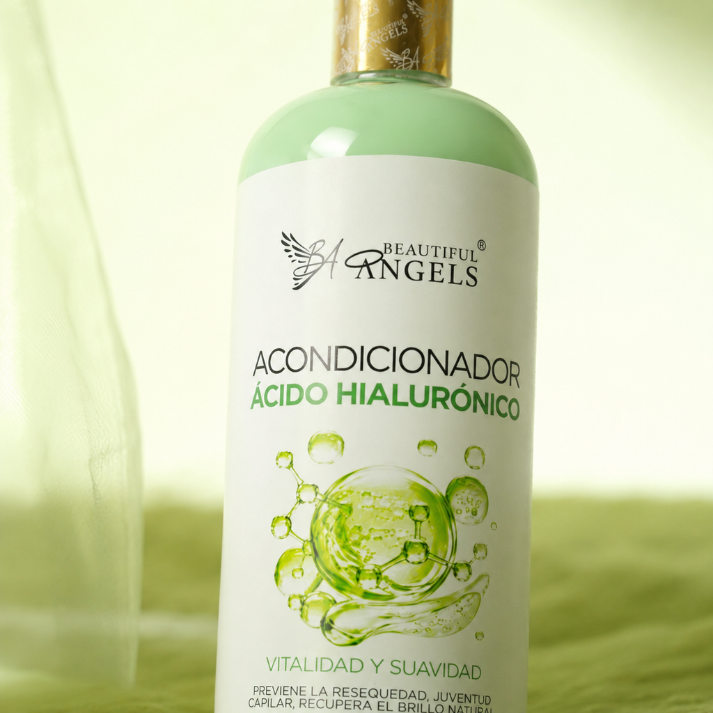Acondicionador Hidratante con Ácido Hialurónico Beautiful Angels: Hidratación Profunda y Duradera, Brillo y Sedosidad Extrema, Protección y Juventud Capilar,  Cuidado Completo para Todo Tipo de Cabello