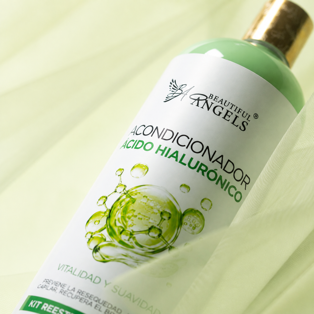 Acondicionador Hidratante con Ácido Hialurónico Beautiful Angels: Hidratación Profunda y Duradera, Brillo y Sedosidad Extrema, Protección y Juventud Capilar,  Cuidado Completo para Todo Tipo de Cabello