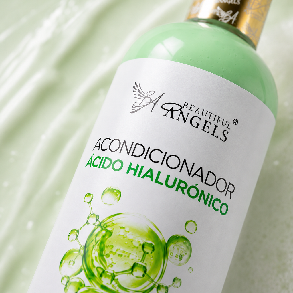Acondicionador Hidratante con Ácido Hialurónico Beautiful Angels: Hidratación Profunda y Duradera, Brillo y Sedosidad Extrema, Protección y Juventud Capilar,  Cuidado Completo para Todo Tipo de Cabello