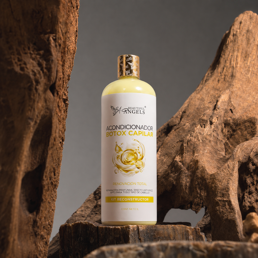 Acondicionador Botox Capilar Beautiful Angels: Repara y Suaviza la Fibra Capilar desde la Raíz hasta las Puntas, Devuelve Elasticidad, Brillo y Fuerza al Cabello Dañado, Acabado Sedoso con Efecto Restaurador