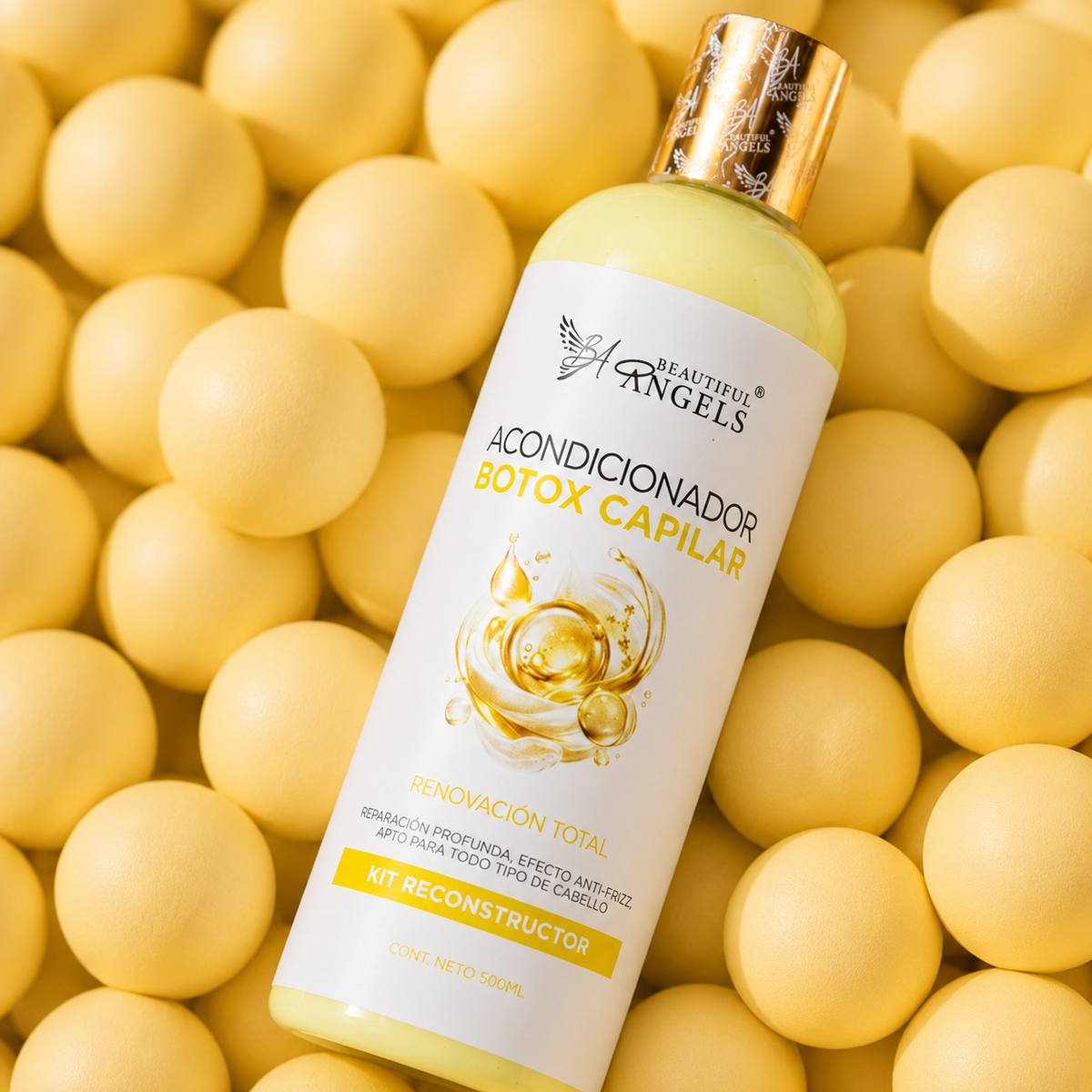 Acondicionador Botox Capilar Beautiful Angels: Repara y Suaviza la Fibra Capilar desde la Raíz hasta las Puntas, Devuelve Elasticidad, Brillo y Fuerza al Cabello Dañado, Acabado Sedoso con Efecto Restaurador