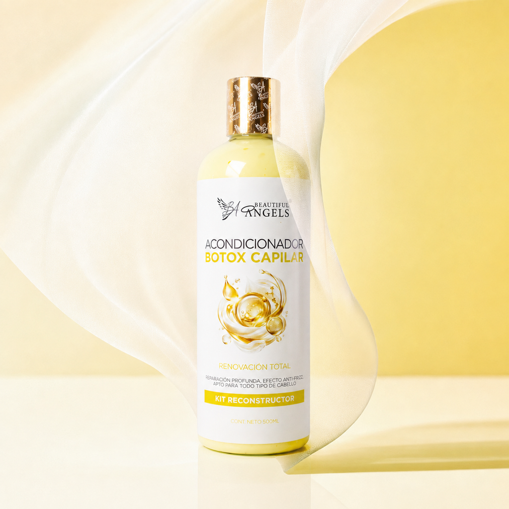 Acondicionador Botox Capilar Beautiful Angels: Repara y Suaviza la Fibra Capilar desde la Raíz hasta las Puntas, Devuelve Elasticidad, Brillo y Fuerza al Cabello Dañado, Acabado Sedoso con Efecto Restaurador