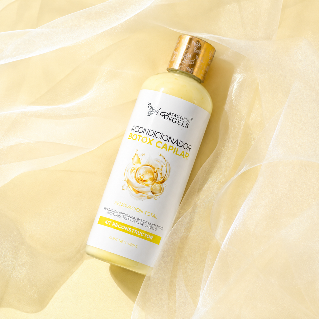 Acondicionador Botox Capilar Beautiful Angels: Repara y Suaviza la Fibra Capilar desde la Raíz hasta las Puntas, Devuelve Elasticidad, Brillo y Fuerza al Cabello Dañado, Acabado Sedoso con Efecto Restaurador