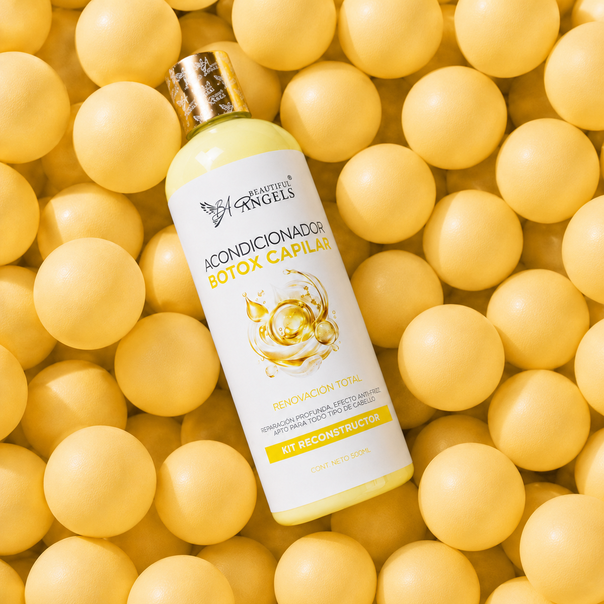Acondicionador Botox Capilar Beautiful Angels: Repara y Suaviza la Fibra Capilar desde la Raíz hasta las Puntas, Devuelve Elasticidad, Brillo y Fuerza al Cabello Dañado, Acabado Sedoso con Efecto Restaurador
