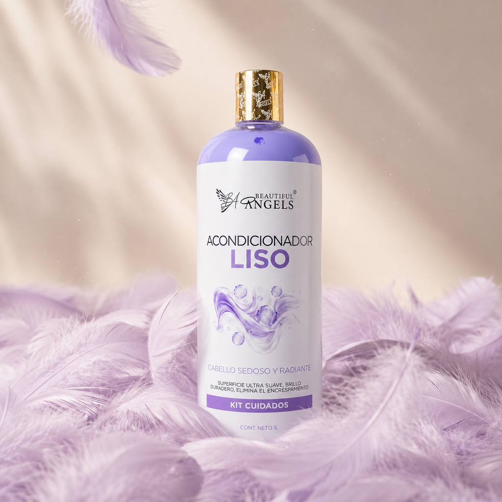 Acondicionador Liso Beautiful Angels: Suaviza, Disciplina y Aporta Brillo · Ideal para Lisos Naturales o Alisados · Cabello Sedoso, Manejable y con Vitalidad