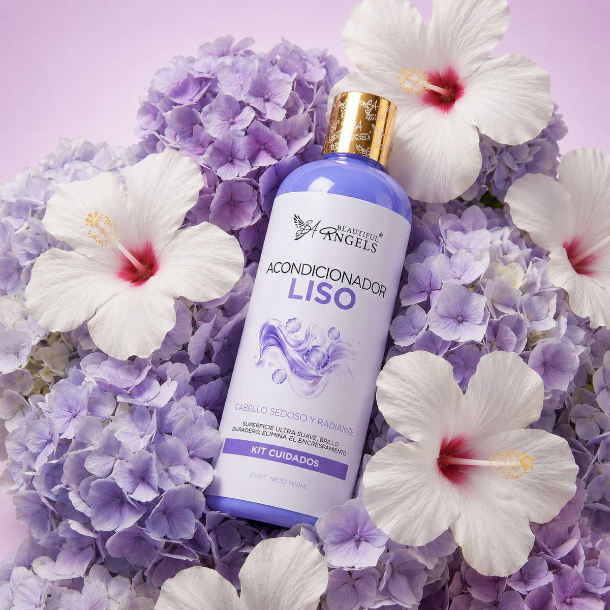 Acondicionador Liso Beautiful Angels: Suaviza, Disciplina y Aporta Brillo · Ideal para Lisos Naturales o Alisados · Cabello Sedoso, Manejable y con Vitalidad