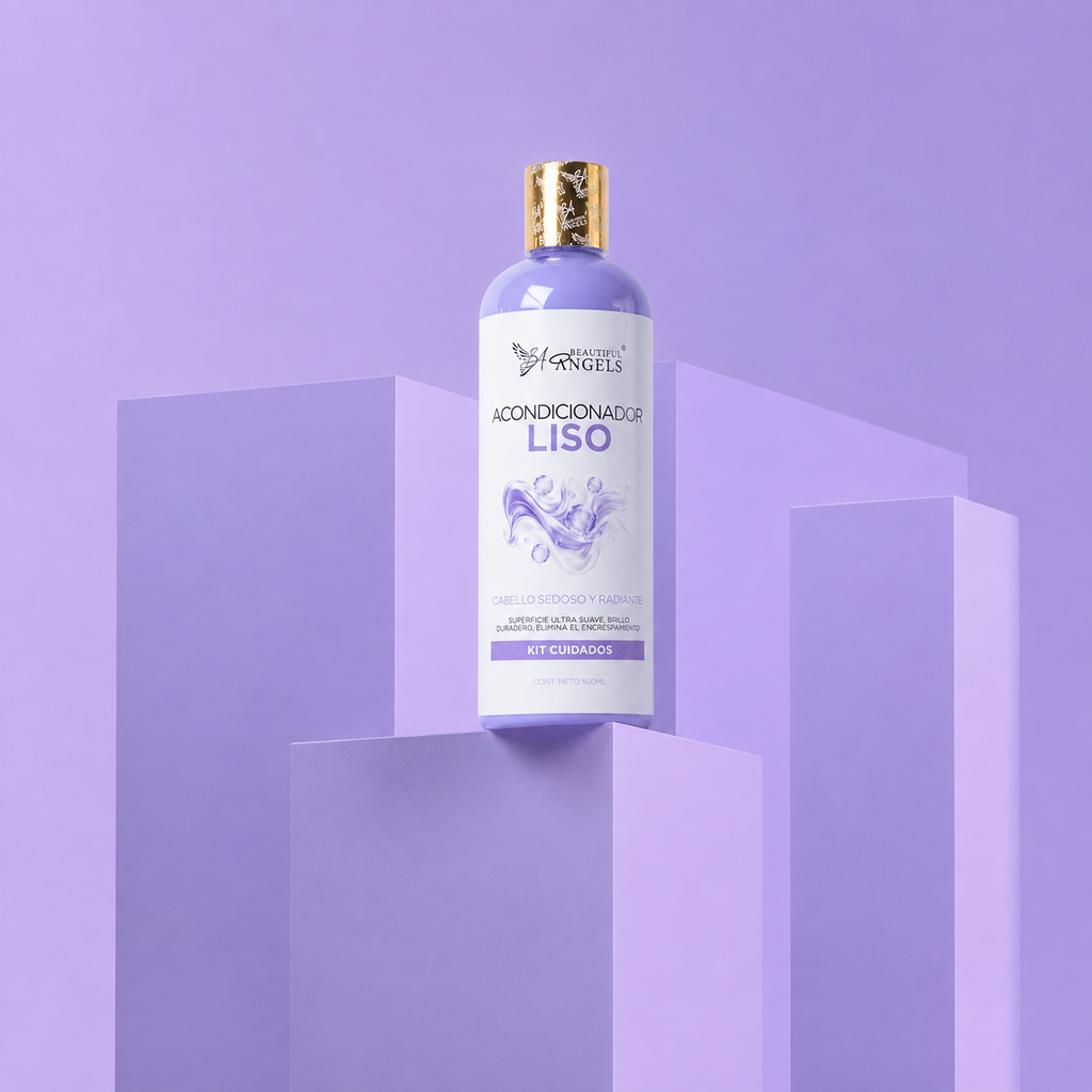 Acondicionador Liso Beautiful Angels: Suaviza, Disciplina y Aporta Brillo · Ideal para Lisos Naturales o Alisados · Cabello Sedoso, Manejable y con Vitalidad