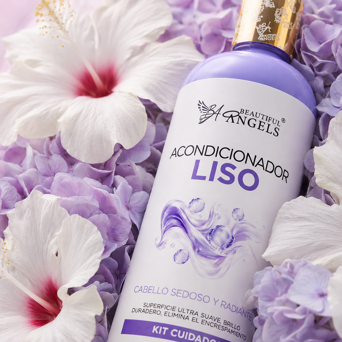 Acondicionador Liso Beautiful Angels: Suaviza, Disciplina y Aporta Brillo · Ideal para Lisos Naturales o Alisados · Cabello Sedoso, Manejable y con Vitalidad