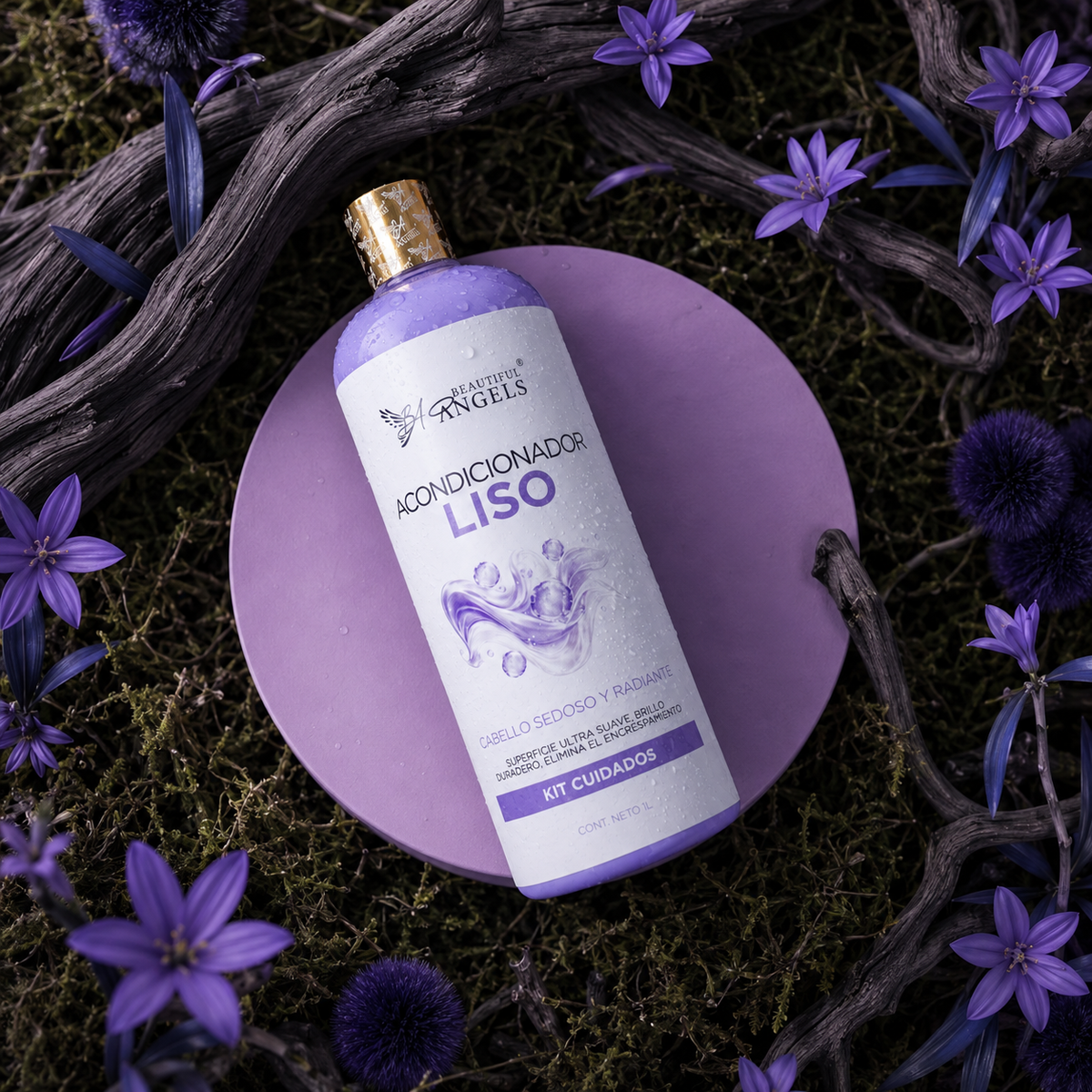 Acondicionador Liso Beautiful Angels: Suaviza, Disciplina y Aporta Brillo · Ideal para Lisos Naturales o Alisados · Cabello Sedoso, Manejable y con Vitalidad