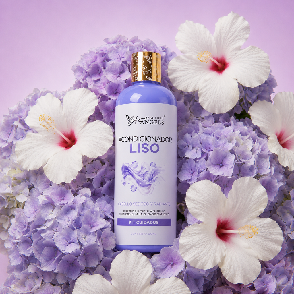 Acondicionador Liso Beautiful Angels: Suaviza, Disciplina y Aporta Brillo · Ideal para Lisos Naturales o Alisados · Cabello Sedoso, Manejable y con Vitalidad