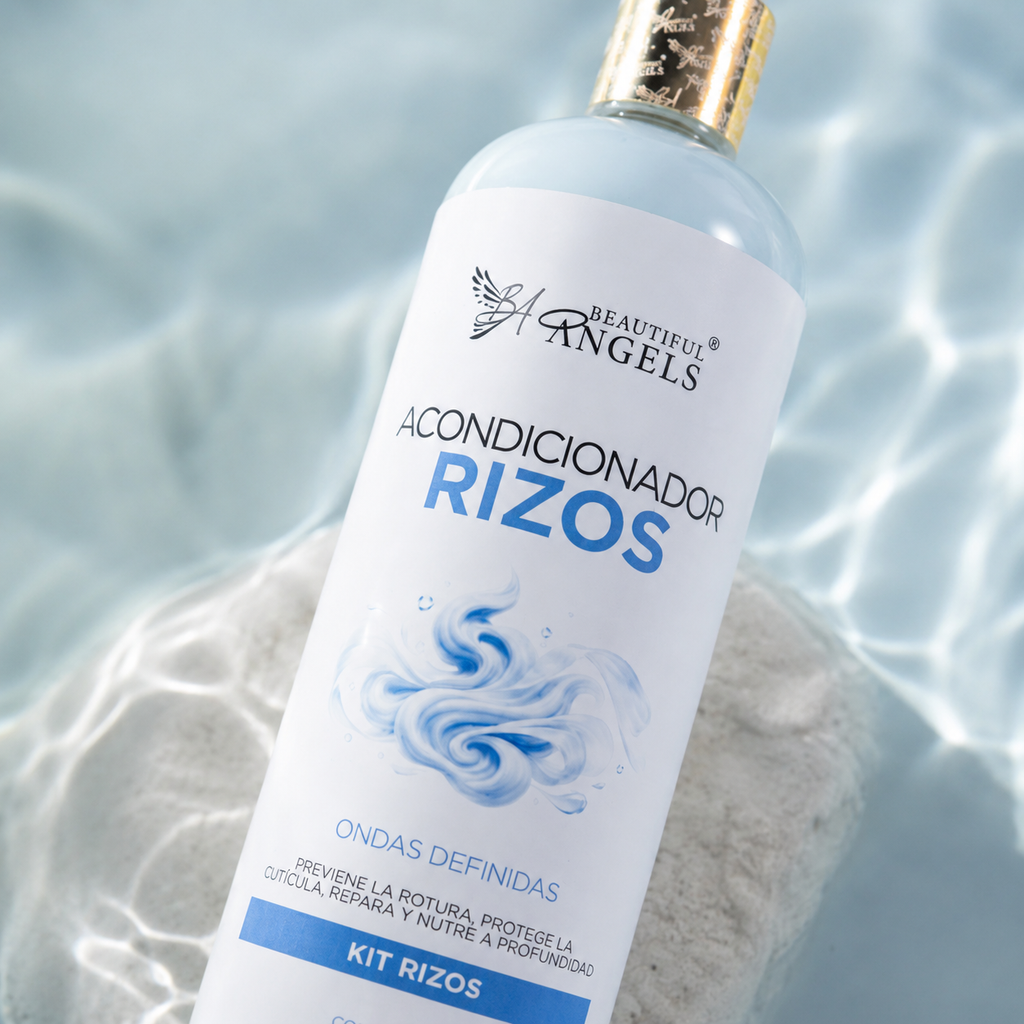 Acondicionador Rizos Beautiful Angels: Hidratación y Brillo Duradero, Desenredado Fácil, Rizos Definidos, Suaves y sin Frizz