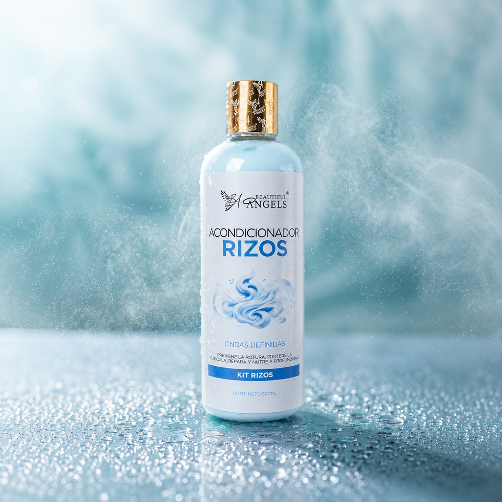Acondicionador Rizos Beautiful Angels: Hidratación y Brillo Duradero, Desenredado Fácil, Rizos Definidos, Suaves y sin Frizz