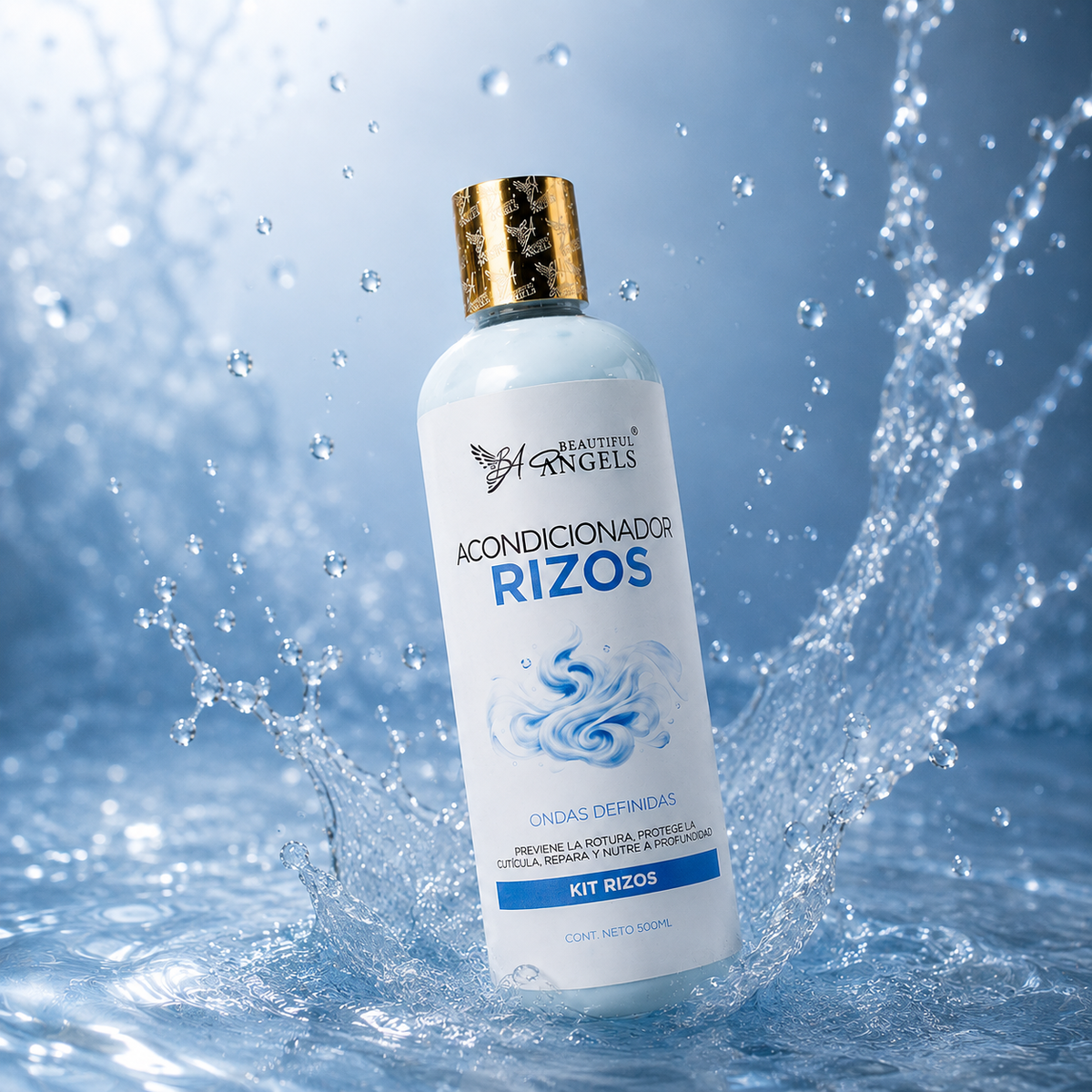 Acondicionador Rizos Beautiful Angels: Hidratación y Brillo Duradero, Desenredado Fácil, Rizos Definidos, Suaves y sin Frizz
