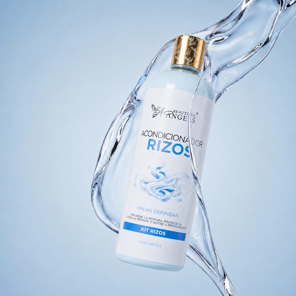 Acondicionador Rizos Beautiful Angels: Hidratación y Brillo Duradero, Desenredado Fácil, Rizos Definidos, Suaves y sin Frizz