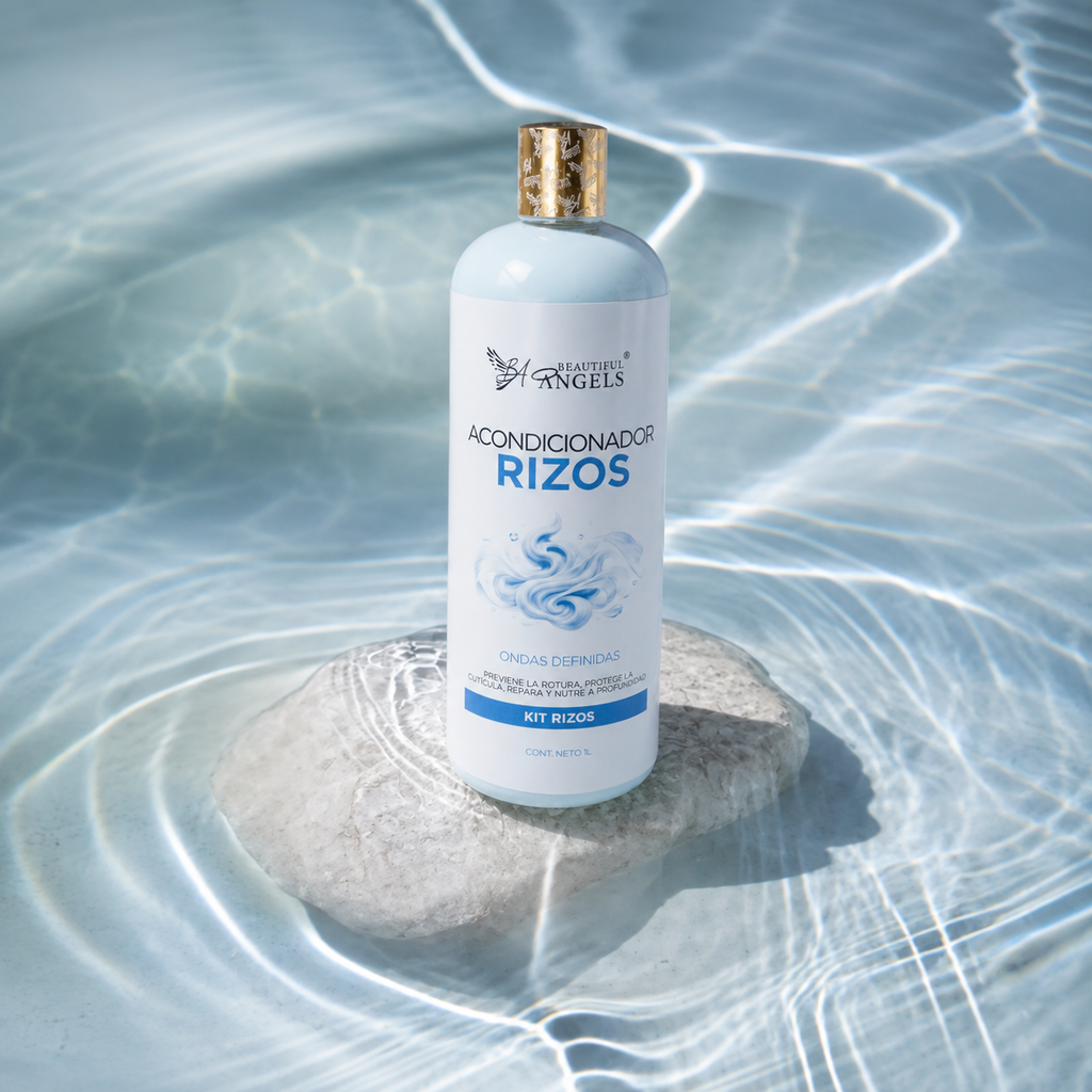 Acondicionador Rizos Beautiful Angels: Hidratación y Brillo Duradero, Desenredado Fácil, Rizos Definidos, Suaves y sin Frizz