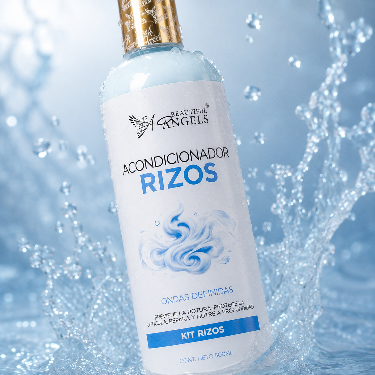 Acondicionador Rizos Beautiful Angels: Hidratación y Brillo Duradero, Desenredado Fácil, Rizos Definidos, Suaves y sin Frizz