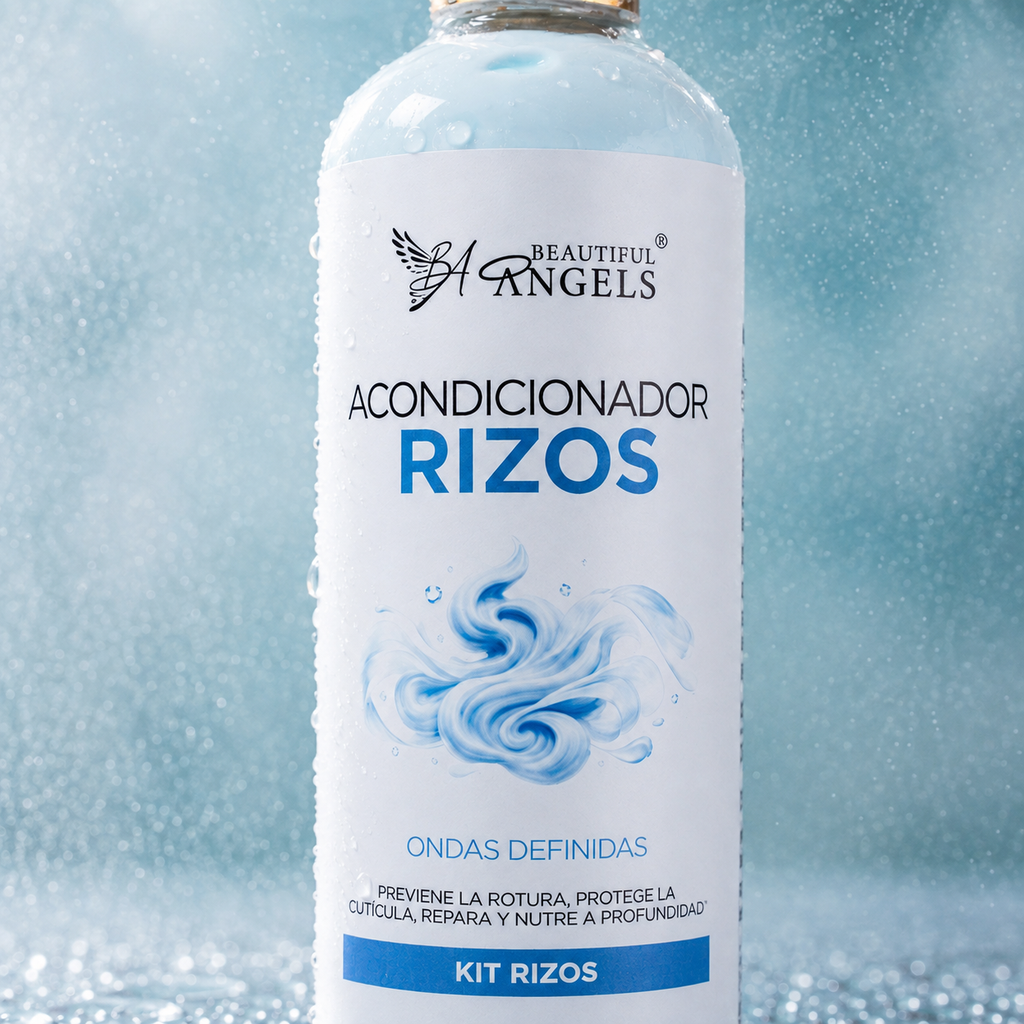 Acondicionador Rizos Beautiful Angels: Hidratación y Brillo Duradero, Desenredado Fácil, Rizos Definidos, Suaves y sin Frizz