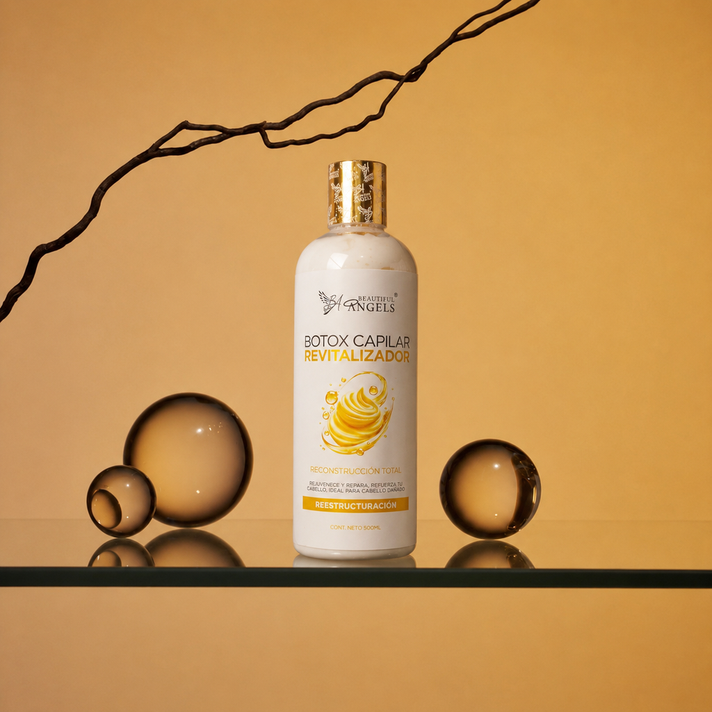 Botox Capilar Revitalizador Beautiful Angels:Refuerza la fibra capilar, aporta brillo radiante y textura suave al tacto para todo tipo de cabello, desde los más finos hasta los más dañados