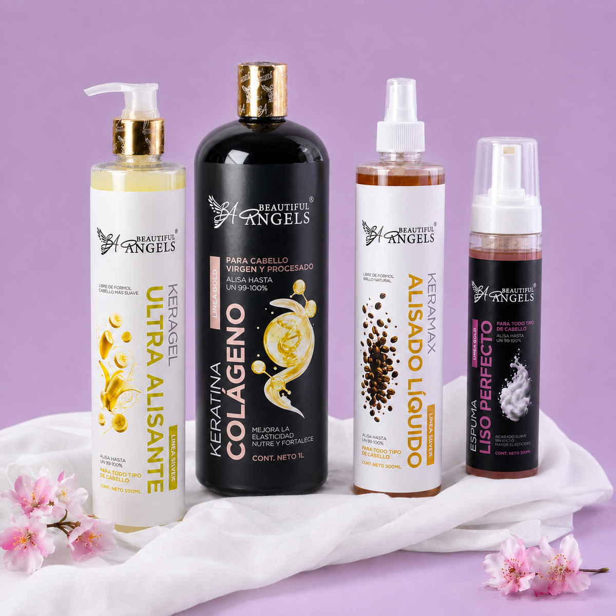 Kit Alisados Profesionales 4 Productos | Colageno, Espuma, Keramax y Keragel