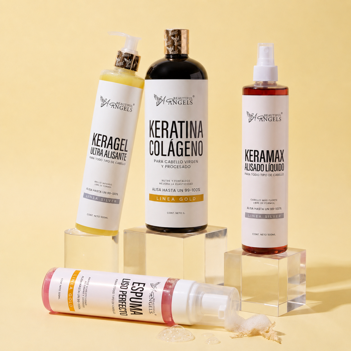 Kit Alisados Profesionales 4 Productos | Colageno, Espuma, Keramax y Keragel