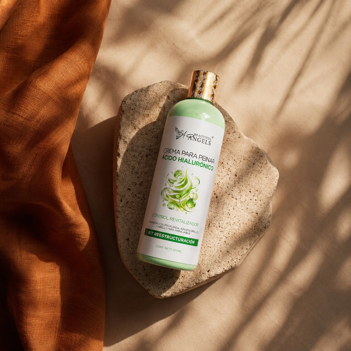 Crema para Peinar con Ácido Hialurónico Beautiful Angels: Ácido Hialurónico que Retiene la Humedad, Cabello Hidratado, Saludable y Fácil de Peinar, Acabado Ligero, Sedoso y con Brillo Natural