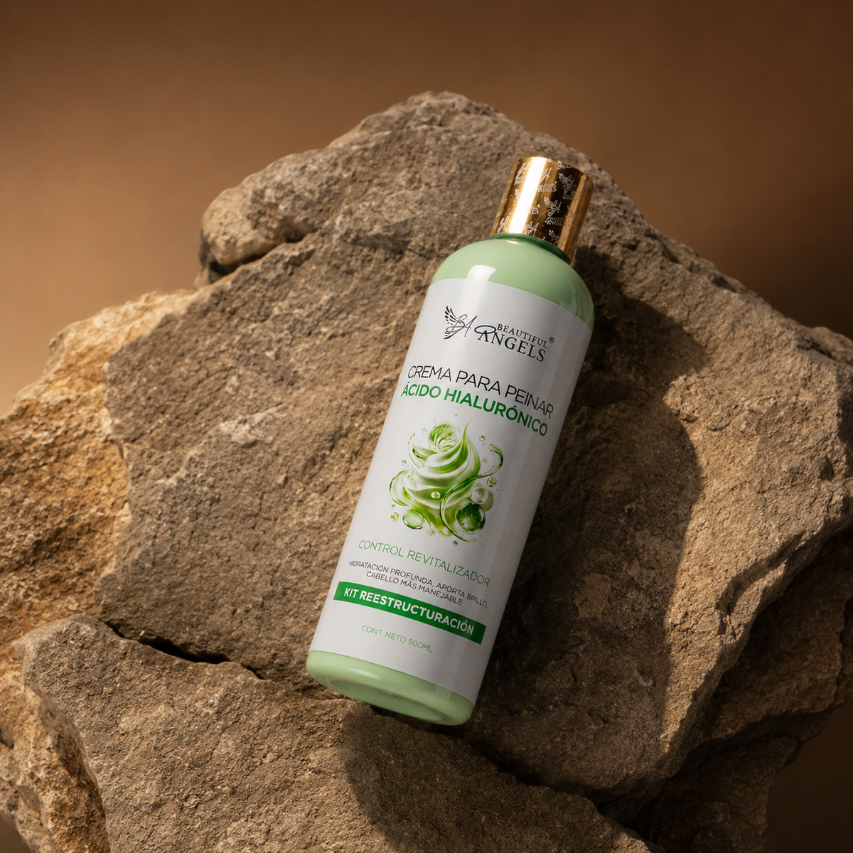 Crema para Peinar con Ácido Hialurónico Beautiful Angels: Ácido Hialurónico que Retiene la Humedad, Cabello Hidratado, Saludable y Fácil de Peinar, Acabado Ligero, Sedoso y con Brillo Natural