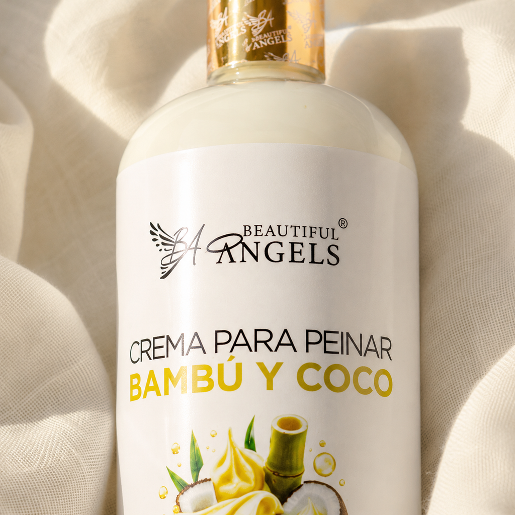 Crema para Peinar Bambú y Coco: Nutrición Profunda, Control y Definición del Estilo, con Textura Ligera y Acabado Sedoso Sin Residuos