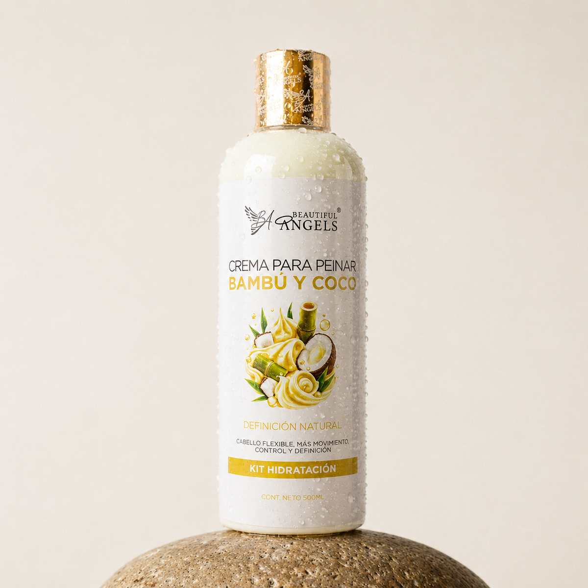Crema para Peinar Bambú y Coco: Nutrición Profunda, Control y Definición del Estilo, con Textura Ligera y Acabado Sedoso Sin Residuos