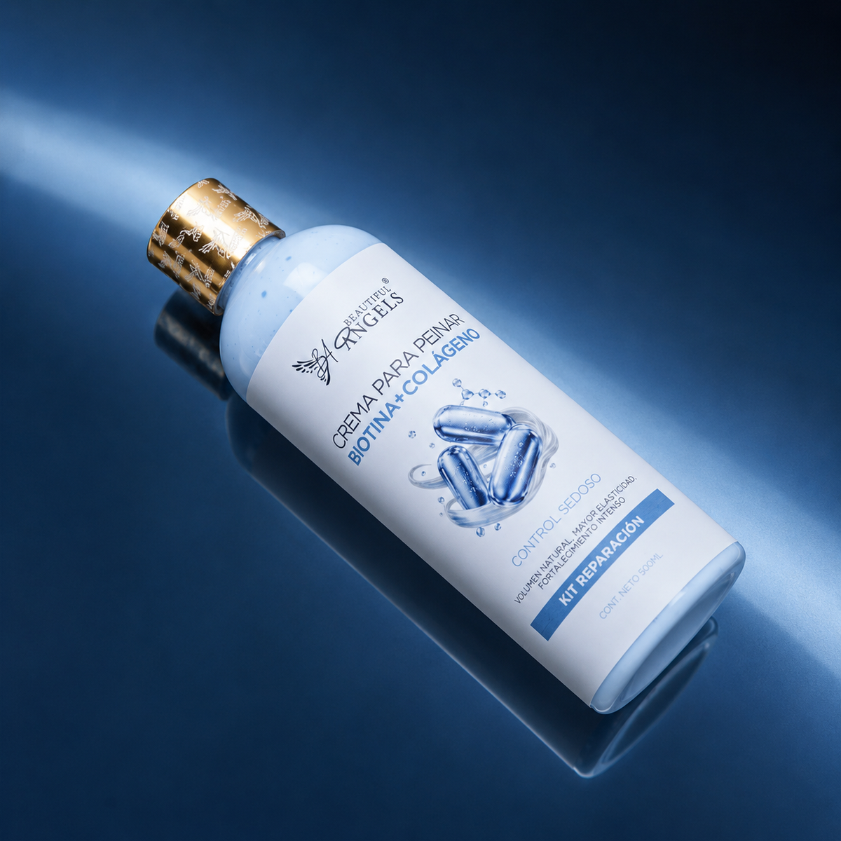 Crema Capilar Biotina + Colágeno Beautiful Angels: Fortalecimiento y Volumen para Cabello Fino, con Elasticidad, Cuerpo y Brillo Natural